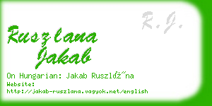 ruszlana jakab business card